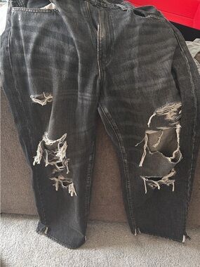 Levi's Black Distressed Relaxed Fit Ripped Jeans